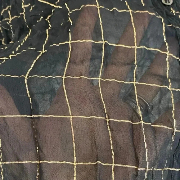 Franck Olivier Sheer Windowpane Print Button Down Shirt - Picture 3 of 5
